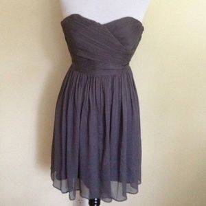 Charcoal Gray Silk Chiffon Formal Dress